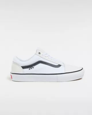 Mens white vans store with black stripe