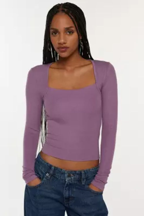 Silence + Noise Brody Long Sleeve Shrug Top - Purple XL at Urban Outfitters