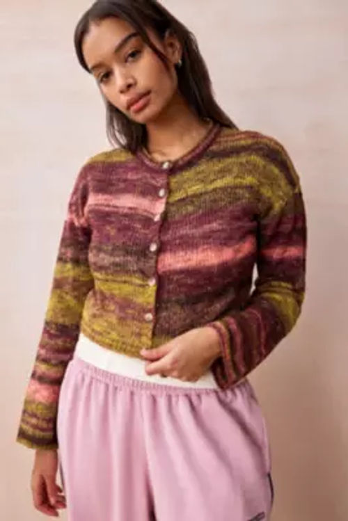 UO Space-Dye Cropped Cardigan...