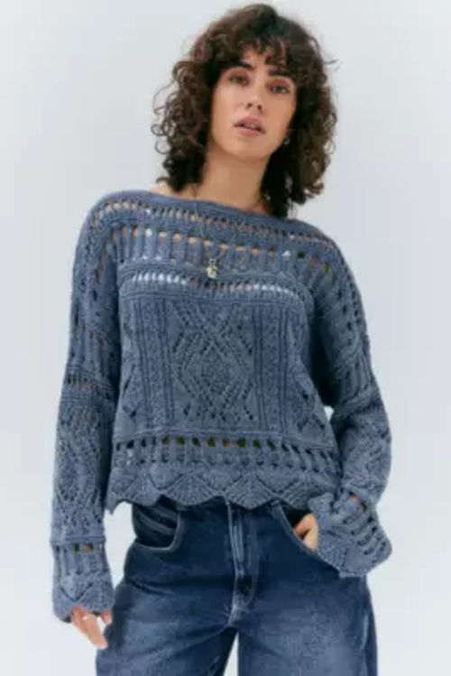 UO Slub Open Stitch Jumper -...