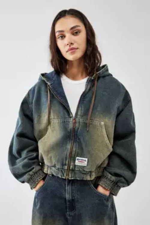 BDG Patchwork Denim Hooded Jacket