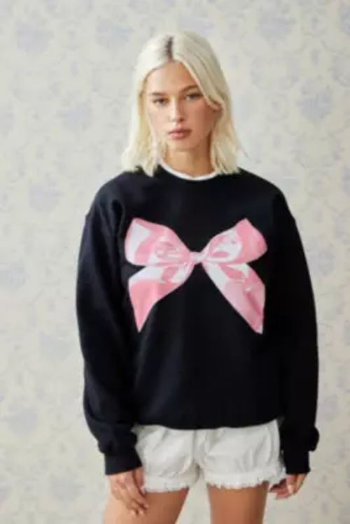 UO Black Bow Print Sweatshirt...