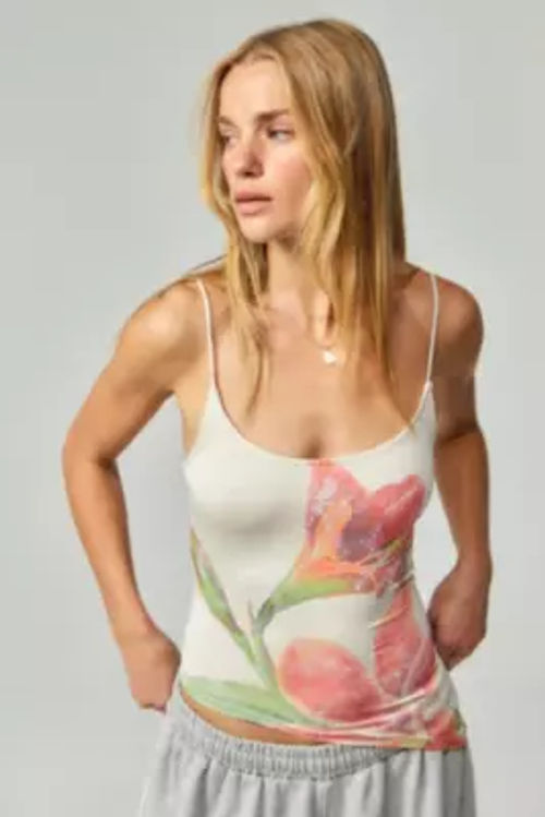 Asymmetric Floral Cami Top -...