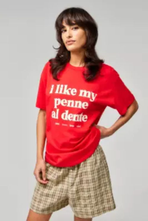 UO Pasta Al Dente T-Shirt - Red XL at Urban Outfitters