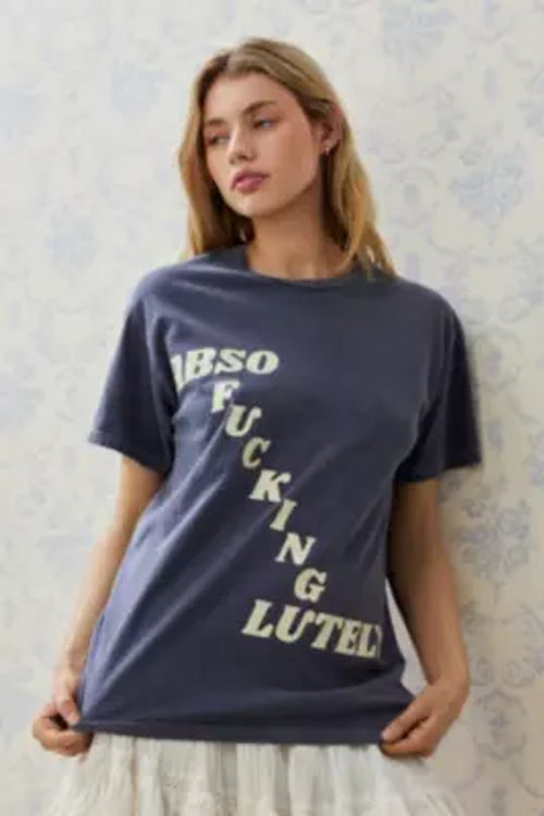 UO Absof*ckinglutely Boyfriend T-Shirt - Navy XS at Urban Outfitters
