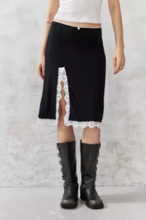 UO Lace Slip Midi Skirt XL at...