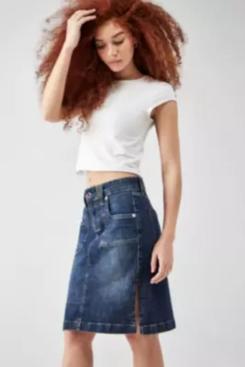 BDG Maddie Denim Midi Skirt -...