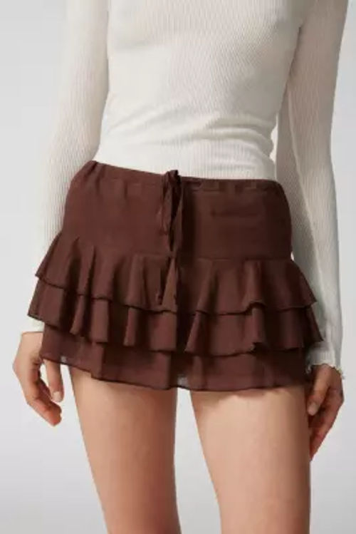 UO Kara Ruffle Mini Skirt -...