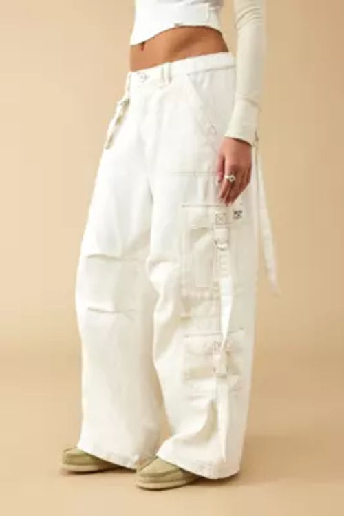 BDG White Strappy Baggy Cargo...