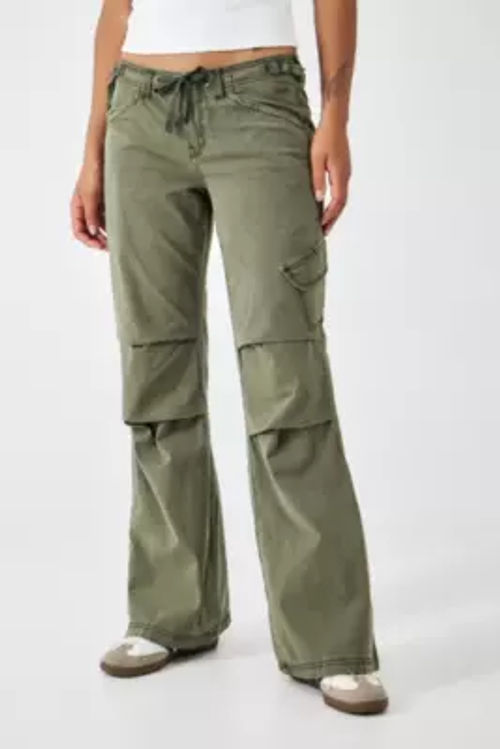 BDG Purple Linen Multi-Pocket Cargo Pants