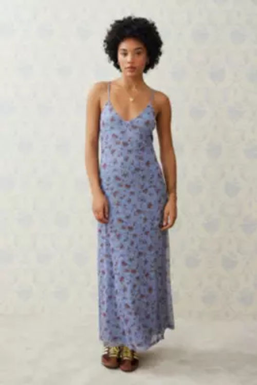 UO Floral Mesh Maxi Dress -...