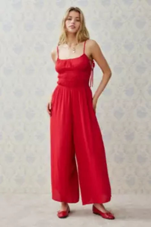 Kimchi Blue Narla Strappy Jumpsuit - Red XL at Urban Outfitters