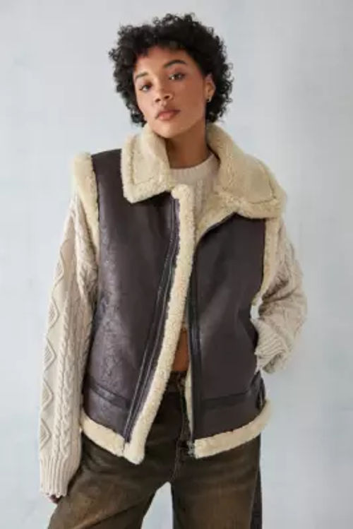 UO Y2K Faux Fur Trim Jacket