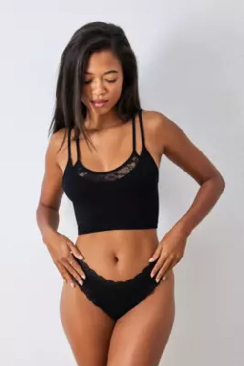 Out From Under Contrast Lace Bralette - Blue L at Urban Outfitters