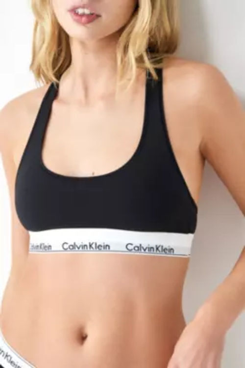 Calvin Klein Modern Cotton Grey Racerback Crop Bralette - XL/XXL, Compare