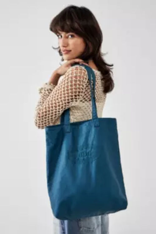 BDG Washed Faux Leather Tote Bag - Dark Turquoise at Urban Outfitters