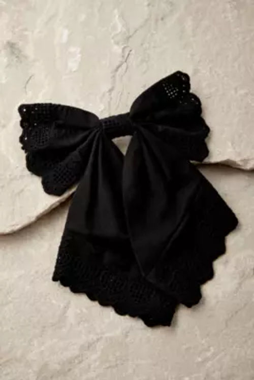 Lace Bow Hair Clip - Black at...