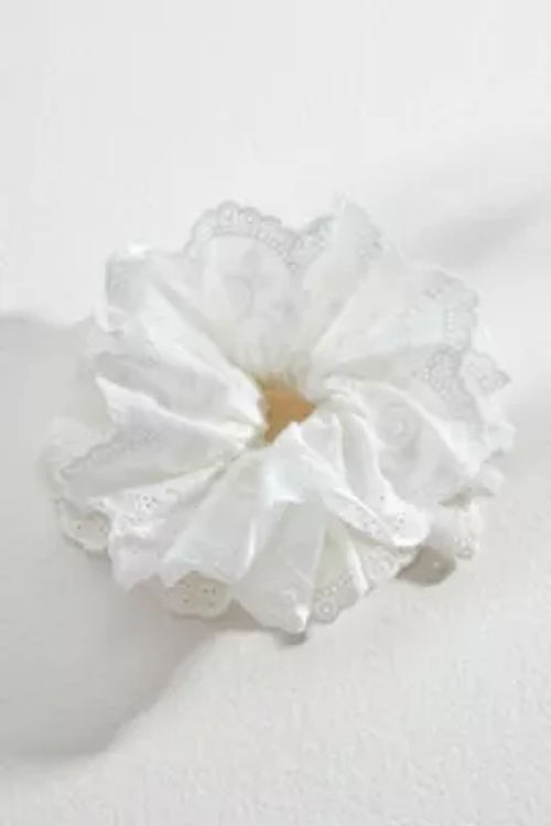 Cotton Lace Scrunchie - White...