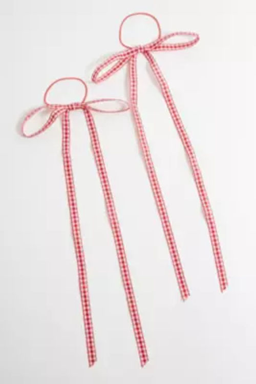 Gingham Bow Hair Ties 2-Pack...