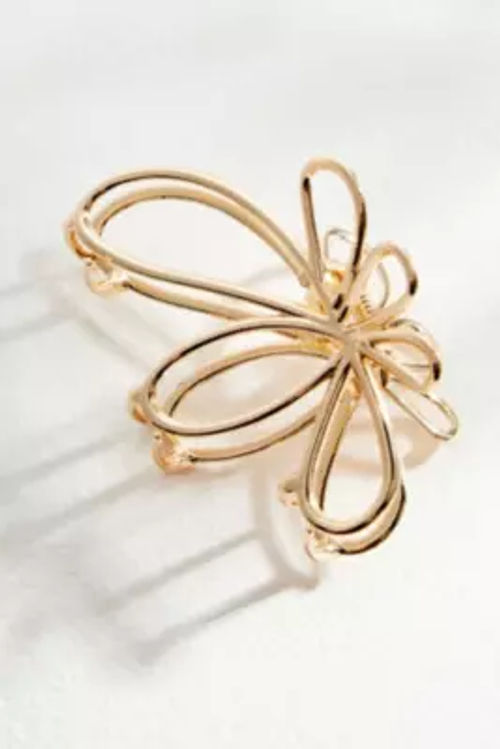 Metal Flower Claw Clip - Gold...