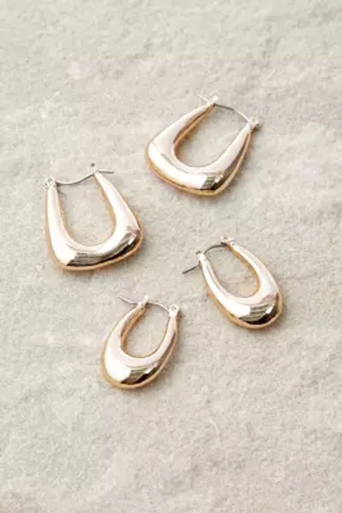 Silence + Noise Soft Square Hoop Earrings 2-Pack - Gold at Urban Outfitters