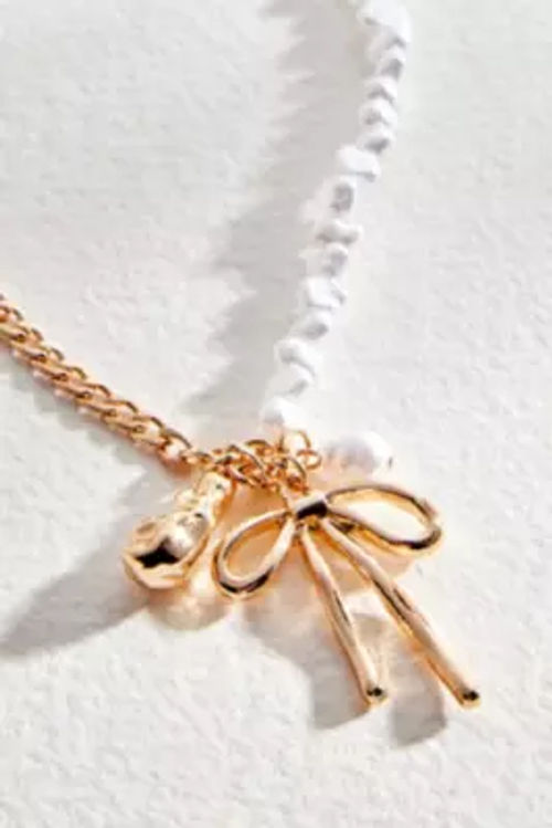 Silence + Noise Bow Charm Necklace - Gold at Urban Outfitters