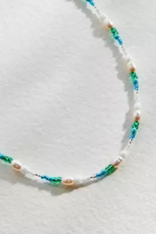 Rhimani Pearl Tropicana Bead Necklace - Turquoise at Urban Outfitters