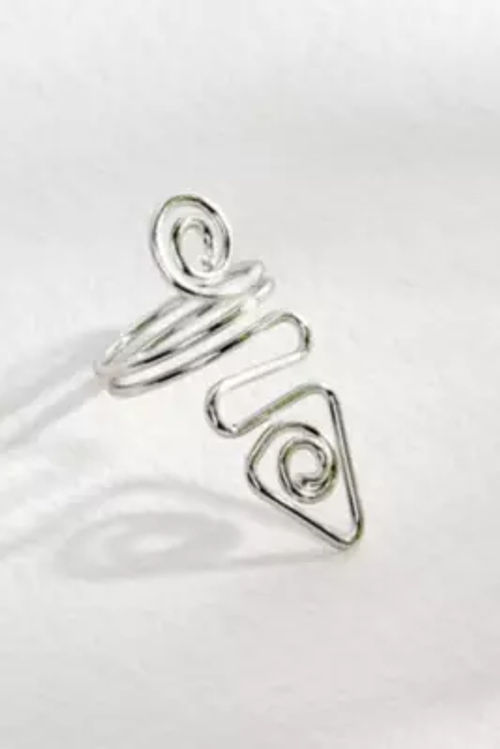 Silence + Noise Spiral Ring - Silver XS/S at Urban Outfitters