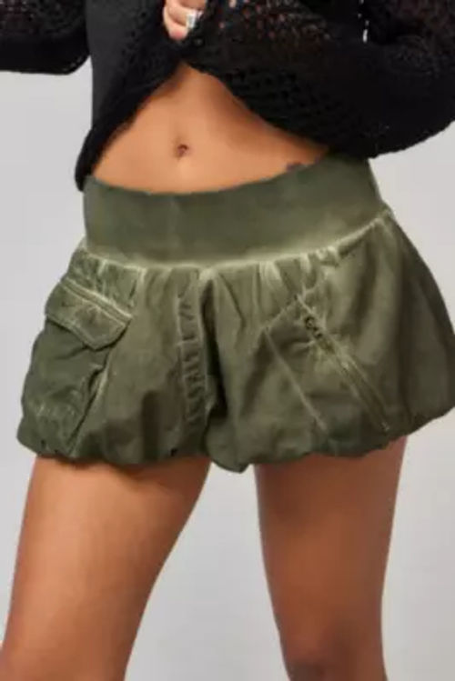 Jaded London Ozu Cargo Puffball Mini Skirt - Khaki UK 8 at Urban Outfitters