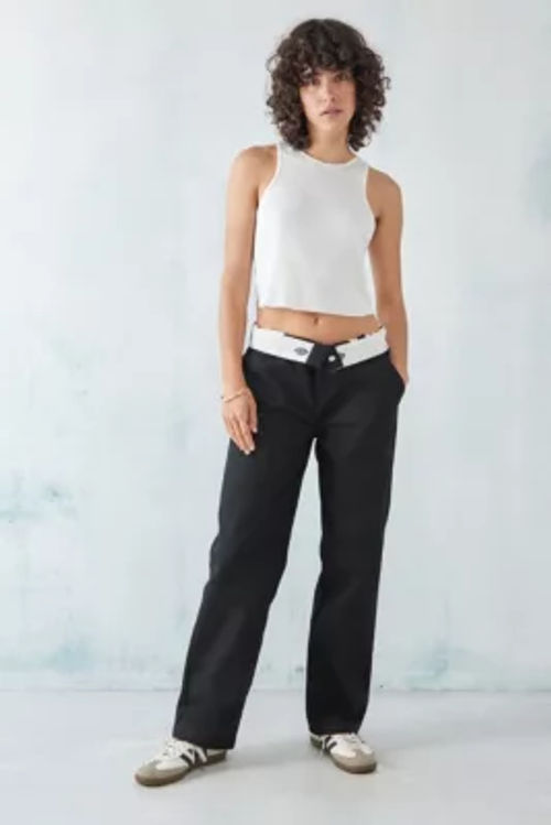 BDG White Cindy Low-Rise Linen Trousers