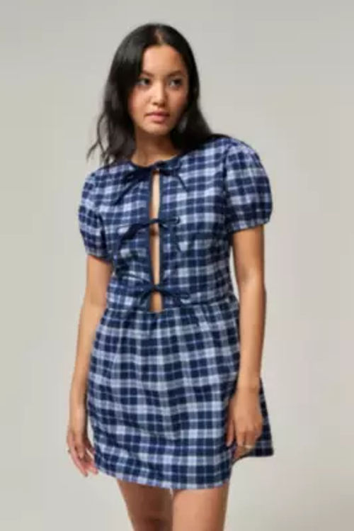 Motel Byan Check Mini Dress -...