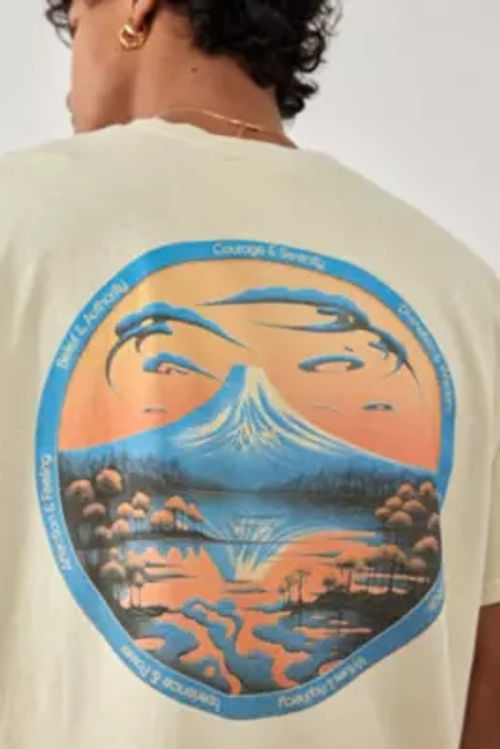 UO Ecru Mount Fuji T-Shirt -...