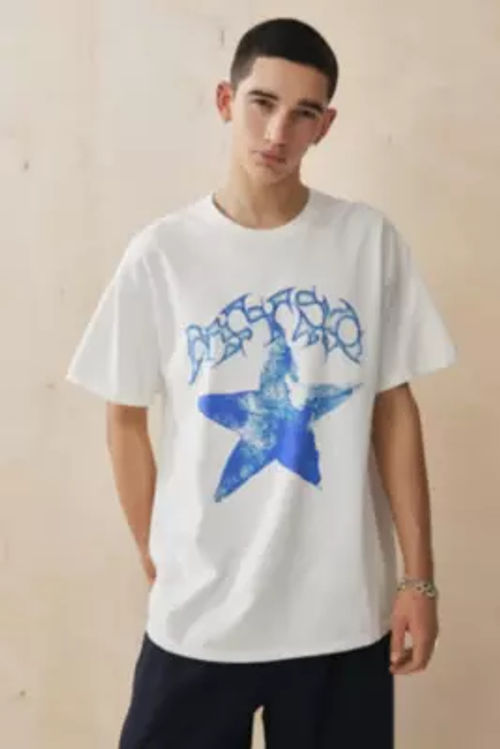 UO Ecru Indigo Star T-Shirt -...