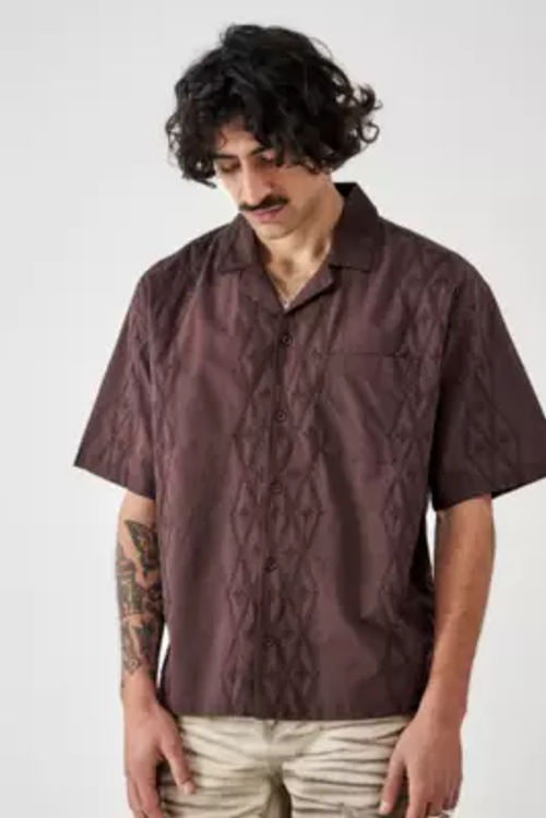 BDG Brown Broderie Shirt -...