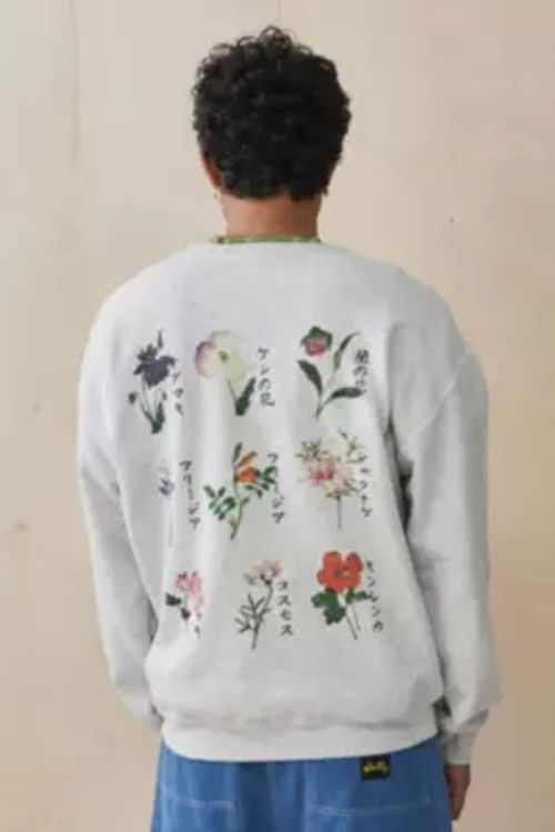 UO Grey Floral Sweatshirt -...