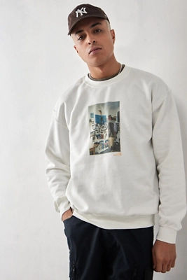 UO Teal EMCC Varsity Sweatshirt Blue S at Urban Outfitters