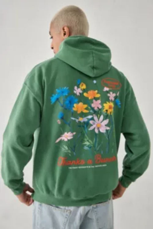 UO Green Flowers Hoodie -...