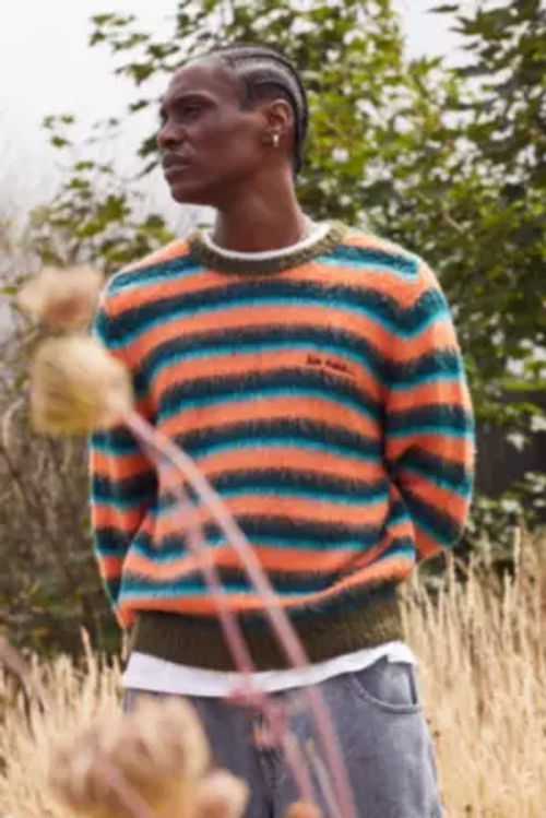 iets frans. iets frans.. Remi Orange & Green Stripe Knit Jumper XL at Urban Outfitters