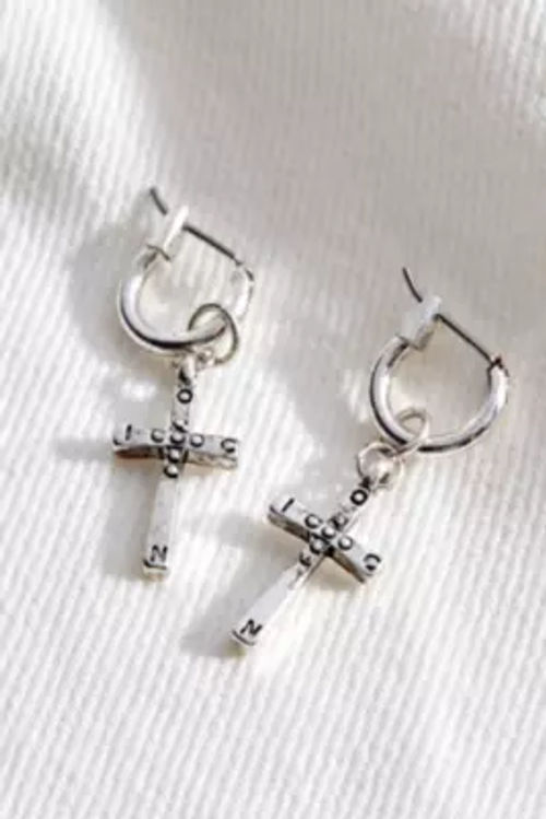 Icon Cross Hoop Earrings -...