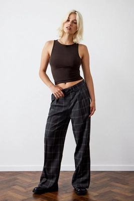 Cigarette trousers - Light beige/Checked - Ladies | H&M