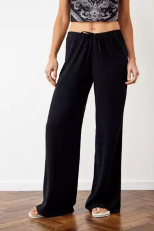 Archive At UO Black Linen Hazel Trousers - Black M at Urban Outfitters