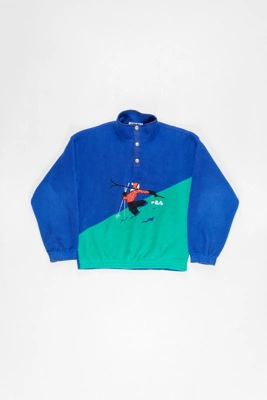 Fila holly cropped sales ecru fleece shirt