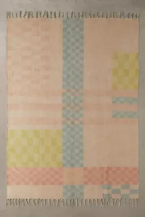 Pastel Check 5X7 Rug at Urban Outfitters