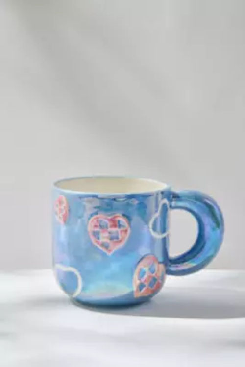 Heart Stamp Mug - Blue ALL at...