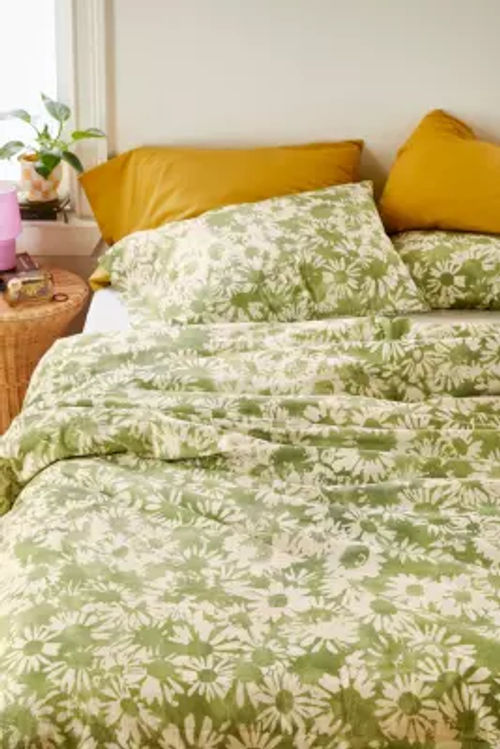 Green Daisy Duvet Set - Green...