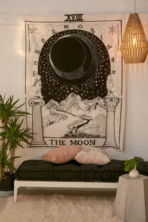 The Moon Tarot Card Tapestry...