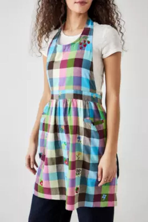 Floral Check Apron - Blue ALL...