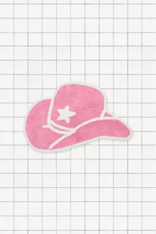 Pink Cowboy Hat Bath Mat -...