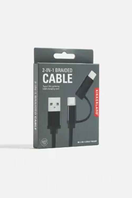 Black Braided 2-In-1 Cable -...