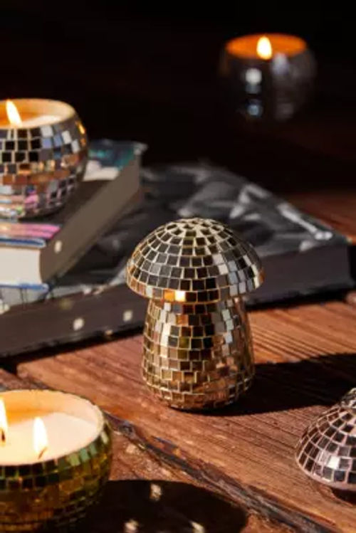 Mushroom Disco Candle - Gold...